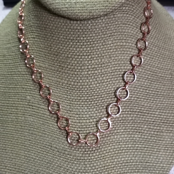 Copper look circles choker collar necklace - Picture 1 of 3